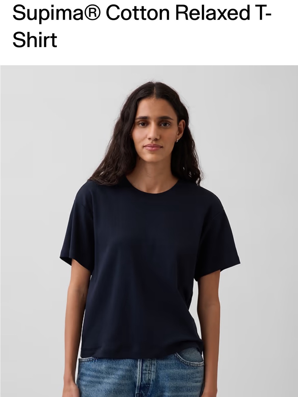 Women’s GAP Supima Cotton Relaxed T-Shirt - Navy Size Small Tall NWT!